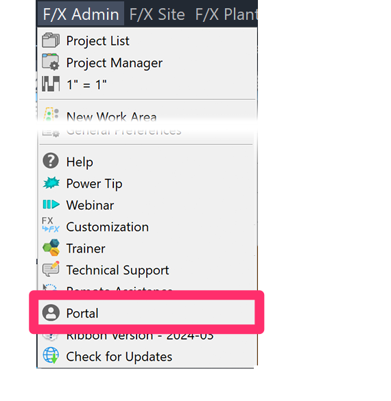 F/X Admin menu